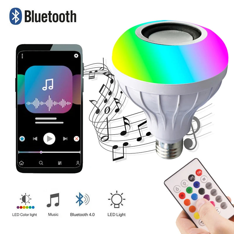 Lâmpada Fest - LED RGB Bluetooth com música integrada